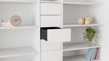 Kitchn Indv. skuffe 28,4 - 36,7 x 36,9 cm fuldudtræk m. PTO - Hvid - Højde 18,8 cm